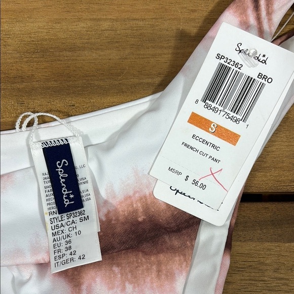 Splendid White and Brown Bikini Bottom with Cheeky Cut - Picture 2 of 8